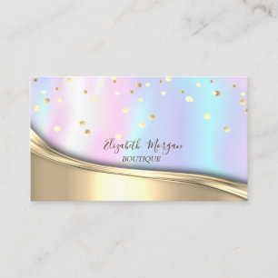Elegant Gold Confetti, holografisch Visitenkarte