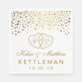 Elegant Gold Confetti im weißen Hintergrund Serviette (Vorderseite)