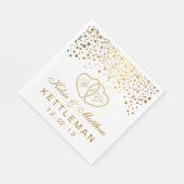 Elegant Gold Confetti im weißen Hintergrund Serviette (Ecke)