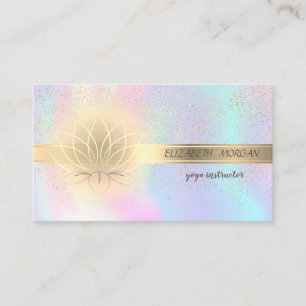 Elegant Gold Confetti, Lotus, Holographisch Visitenkarte