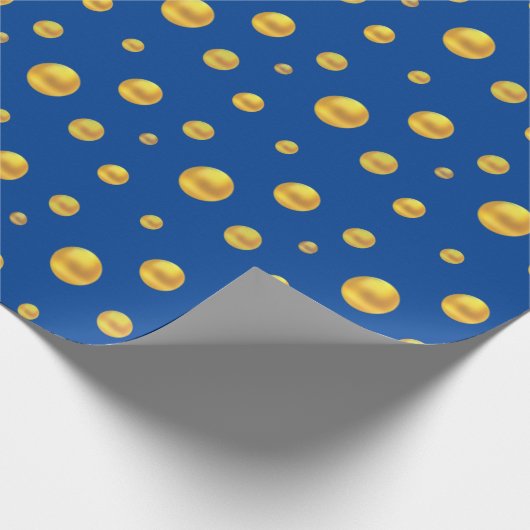 Elegant Gold Confetti on Royal Blue Geschenkpapier (Ecke)