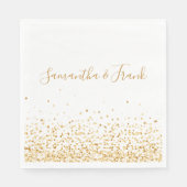 Elegant Gold Confetti Personalisiert Serviette (Vorderseite)