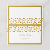 Elegant Gold Confetti Platzkarte (Außenseite Aufgefaltet)
