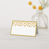 Elegant Gold Confetti Platzkarte (Rückseite)