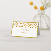 Elegant Gold Confetti Platzkarte (Vorderseite)