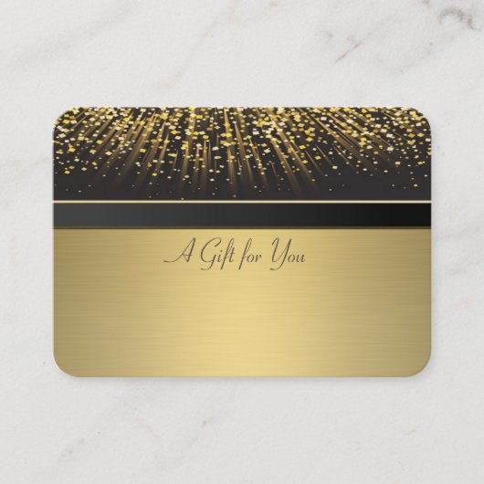 Elegant Gold Confetti Rabattkarte (Vorderseite)
