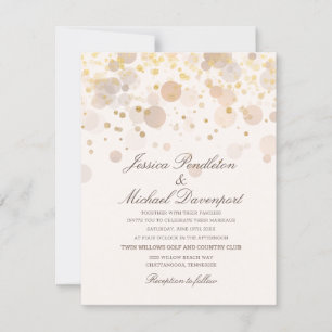 Elegant Gold Confetti Romantische Script Wedding Einladung