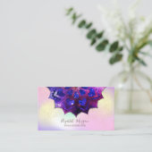 Elegant Gold Confetti Yoga Instructor Mandala Visitenkarte (Stehend Vorderseite)