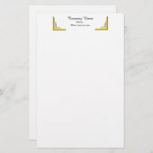 Elegant Gold Corner Border Professional Stationery Briefpapier (Vorne/Hinten)
