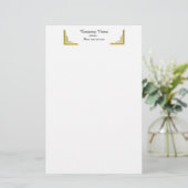 Elegant Gold Corner Border Professional Stationery Briefpapier (Stehend Vorderseite)