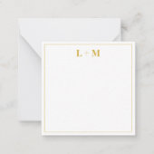 Elegant Gold Couple Monogram Minimalistisch Simple Mitteilungskarte (Vorderseite)