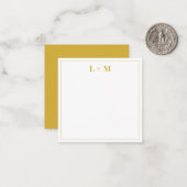 Elegant Gold Couple Monogram Minimalistisch Simple Mitteilungskarte (Vorderseite/Rückseite Beispiel)