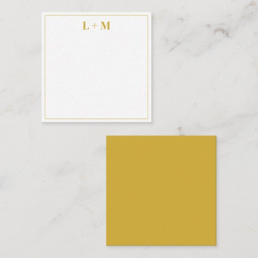 Elegant Gold Couple Monogram Minimalistisch Simple Mitteilungskarte (Vorne/Hinten)