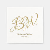 Elegant Gold Couples Monogram Names Initials Napki Serviette (Vorderseite)