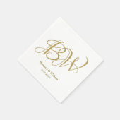 Elegant Gold Couples Monogram Names Initials Napki Serviette (Ecke)