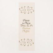 Elegant Gold & Cream "A Better Night" Meditation M Yogamatte (Vorderseite)