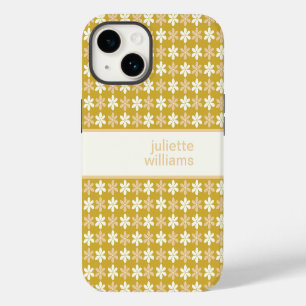 ELEGANT GOLD CREAM CHAMPAGNE FARBE TINTE BLUME ART iPhone 14 HÜLLE