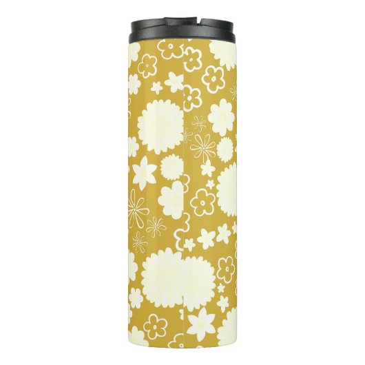 ELEGANT GOLD CREME BLUME MONOGRAM GOLDENE FLÜSSE THERMOSBECHER (Rückseite)