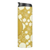 ELEGANT GOLD CREME BLUME MONOGRAM GOLDENE FLÜSSE THERMOSBECHER (Nach rechts gedreht)