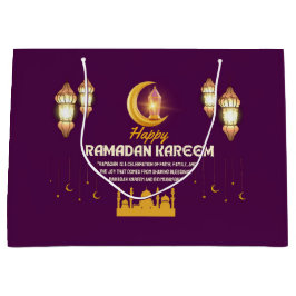 Elegant Gold Crescent Ramadan Mubarak Greeting Große Geschenktüte