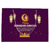 Elegant Gold Crescent Ramadan Mubarak Greeting Große Geschenktüte (Rückseite)