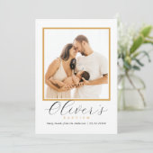 Elegant Gold Cross Baby´s Baptism Photo Script Dankeskarte (Stehend Vorderseite)