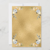 Elegant Gold Cross Blue Floral 1. Heilige Kommune Einladung (Rückseite)