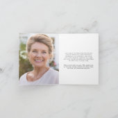 Elegant Gold Cross Eukalyptus Foto Beerdigung Dankeskarte (Innenseite)