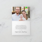 Elegant Gold Cross Eukalyptus Foto Taufe Dankeskarte (Innenseite)