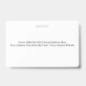 Elegant Gold Cross Water Reflection Church  Ausweis (Rückseite)