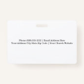 Elegant Gold Cross Water Reflection Church  Ausweis (Rückseite)