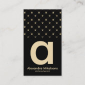 Elegant Gold Crown Grid Black Minimal Visitenkarte (Vorderseite)