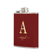Elegant Gold Custom Monogram A Name Flachmann (Links)
