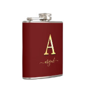 Elegant Gold Custom Monogram A Name Flachmann (Rechts)