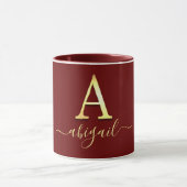 Elegant Gold Custom Monogram A Name Tasse (Zentrum)