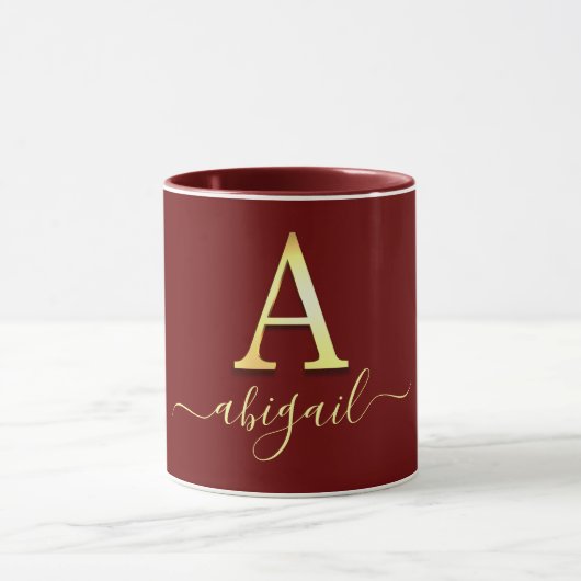 Elegant Gold Custom Monogram A Name Tasse (Zentrum)