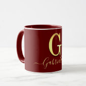 Elegant Gold Custom Monogram G Name Tasse (Vorderseite Links)