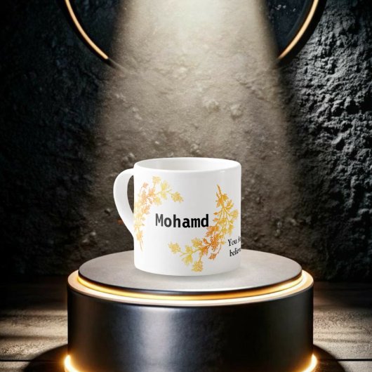 Elegant Gold Custom Name Personalized Espresso Cup Espressotasse