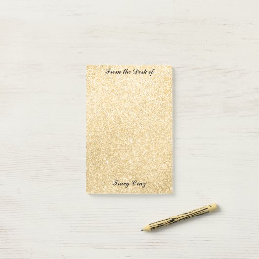 Elegant Gold Custom Post-It Notes Post-it Klebezettel (Auf Schreibtisch)
