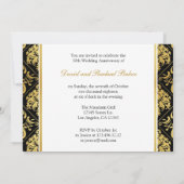 Elegant Gold Damask 50 Jahre Hochzeit Einladung (Rückseite)