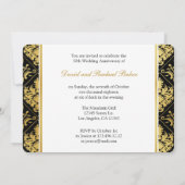 Elegant Gold Damask 50 Jahre Hochzeit Einladung (Rückseite)