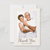 Elegant Gold Damask Cream Hochzeitstag Dankeskarte (Vorderseite)