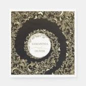 Elegant Gold Damask Hochzeit Serviette (Vorderseite)