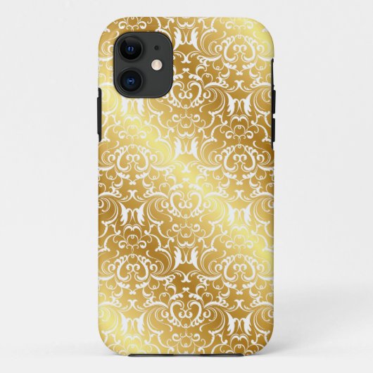 Elegant Gold Damask iPhone Case (Rückseite)