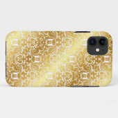 Elegant Gold Damask iPhone Case (Rückseite (Horizontal))