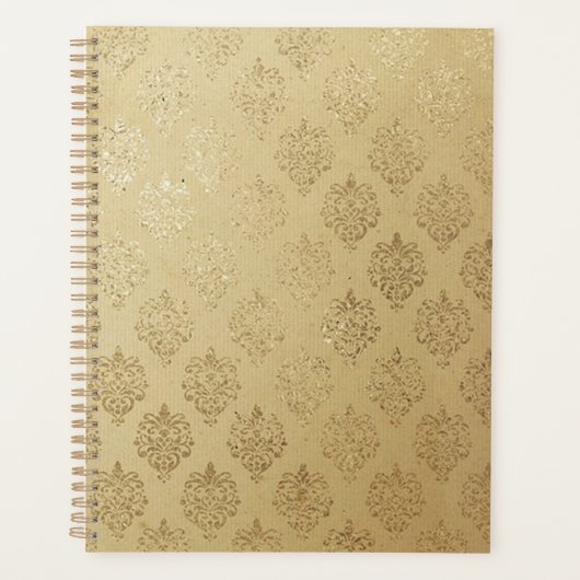 Elegant Gold Damask Planer (Vorderseite)
