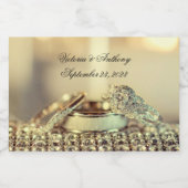 Elegant Gold Date Name Script Hochzeit Alkoholflaschenetikett (Einzelnes Label)