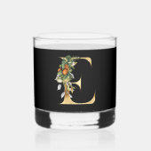 Elegant Gold Decorative Initial E Whiskyglas (Vorderseite)