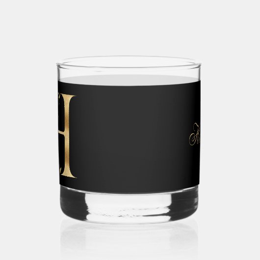 Elegant Gold Decorative Initial H Whiskyglas (Links)