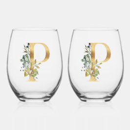 Elegant Gold Decorative Parco Civico-Ciani Weinglas Ohne Stiel